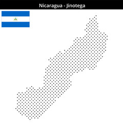 Obraz premium Map of Nicaragua region Jinotega in small cross shaped dots