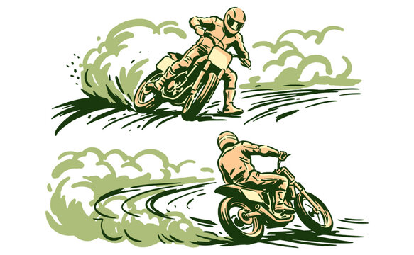 Legend race. Road speed graphic print. Extreme racing. Motorcycle print design for t shirt print, poster, sticker, background and other uses.