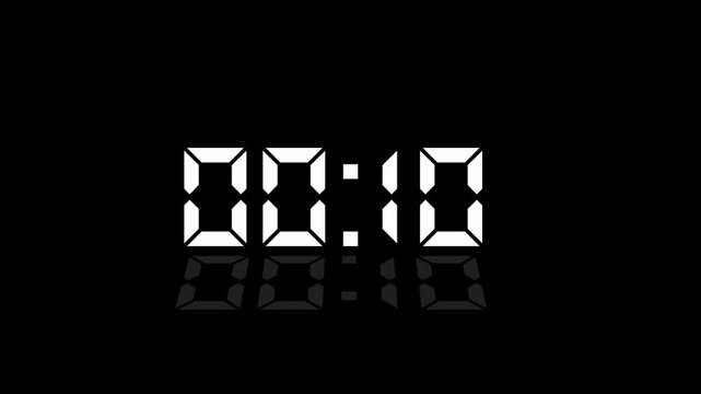 Countdown Digital Clock Animation 15 to 0 second Countdown digital clock timer icon.Animation of glowing 30 to 0 second countdown timer. Motion graphics of count down concept
