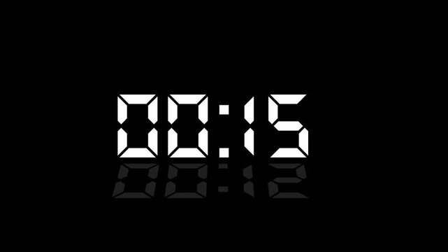 Countdown Digital Clock Animation 20 to 0 second Countdown digital clock timer icon.Animation of glowing 30 to 0 second countdown timer. Motion graphics of count down concept