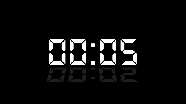 Countdown Digital Clock Animation 10 to 0 second Countdown digital clock timer icon.Animation of glowing 30 to 0 second countdown timer. Motion graphics of count down concept