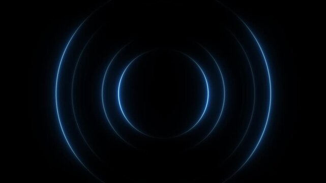 Abstract neon circle radio waves looping background. Abstract neon radio waves signal.Radio wave signal, radar concept.Motion graphics of radio waves seamless video