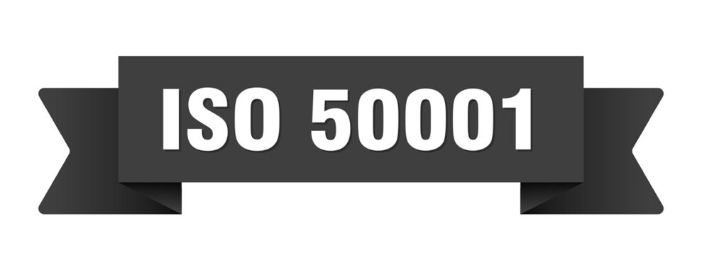 iso 50001 ribbon isolated on transparent background. iso 50001 ribbon