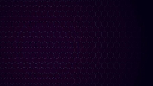 Pulsing neon hexagon grid cyber technology background 4K loop sci-fi geometric motion graphics