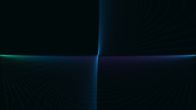 Sci-fi hyperspace grid lines warp speed tunnel 4K loop animation futuristic technology background