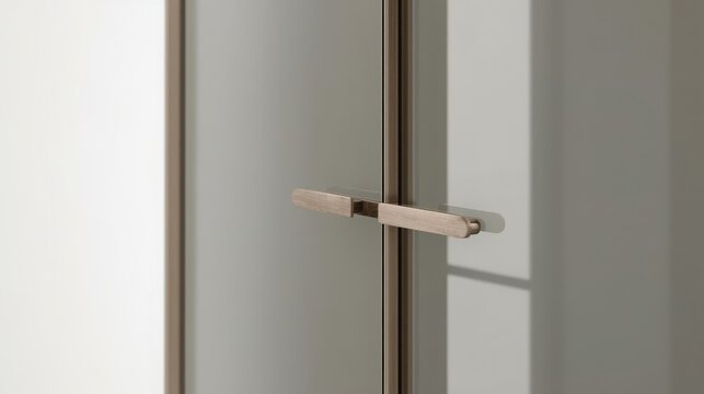 Modern minimalist wardrobe with hidden handles in sleek interior design setting