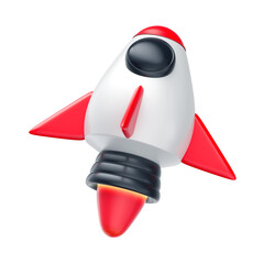 3D Asset - Cartoon Rocket with Isolated Background © AssetsStock