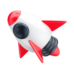 3D Asset - Cartoon Rocket with Isolated Background © AssetsStock