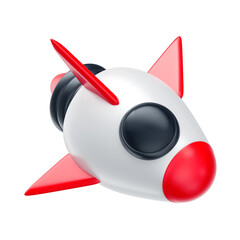 3D Asset - Cartoon Rocket with Isolated Background © AssetsStock