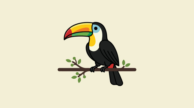 Flat illustration of a toucan
