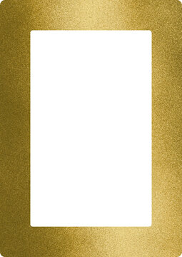 Large metallic gold frame texture with a transparent background