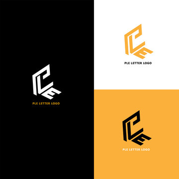 Modern PLE  Letter Logo Design.