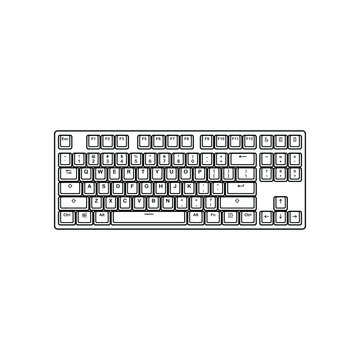 Mechanical Keyboard Detailed Vector Illustration - Gaming Typing Hardware