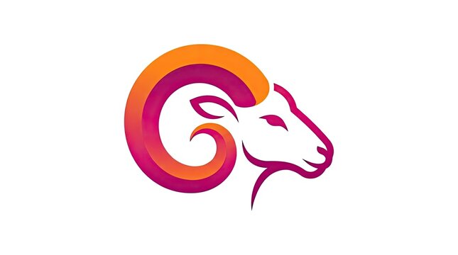 Stylized ram head logo icon with pink orange gradient.
