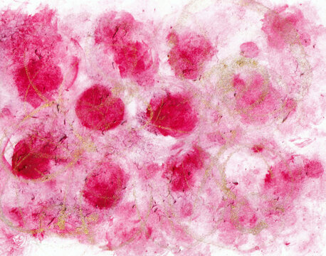 Fiori rosa ad acquerello con texture astratta