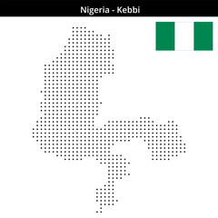 Fototapeta premium Map of Nigeria region Kebbi in small size square dots
