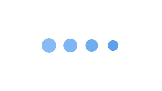Animated Blue Loading Dots Growing in Size on White Background &ndash; Minimal Progress Indicator Loop