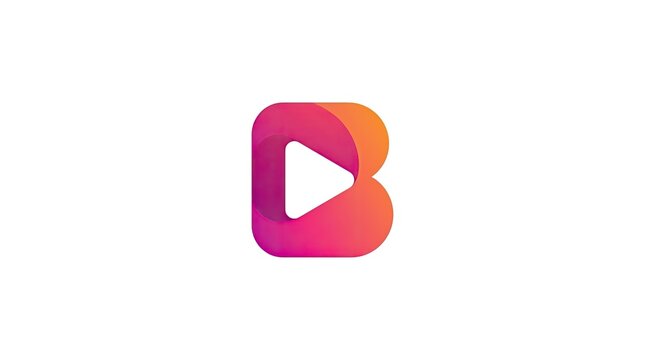 Vibrant gradient letter B play button logo.