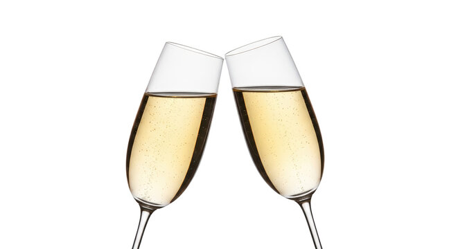 Two glasses of champagne toast.