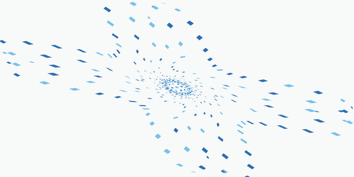 Abstract blue dotted vortex swirl