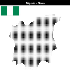 Obraz premium Map of Nigeria region Osun in medium size square dots