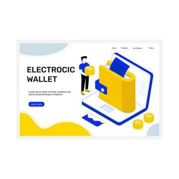 A colored design illustration of electronic wallet 