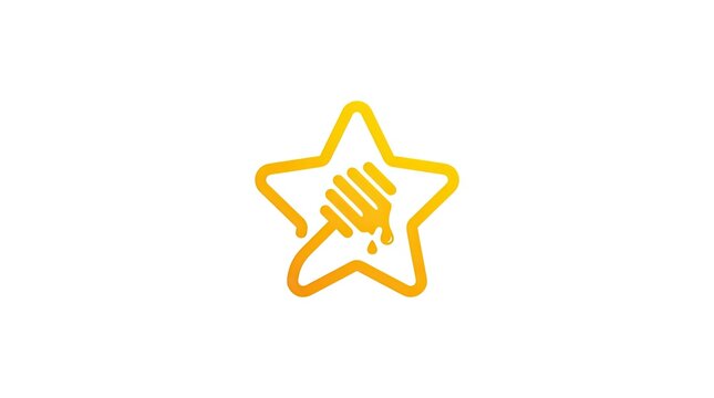 Yellow honey dipper icon shaped like a star.