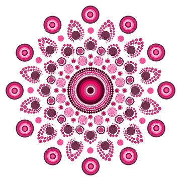 Colorful Geometric Mandala Motif Collection with Circular Dots and Decorative Floral Elements