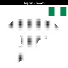 Fototapeta premium Map of Nigeria region Sokoto in small size dots