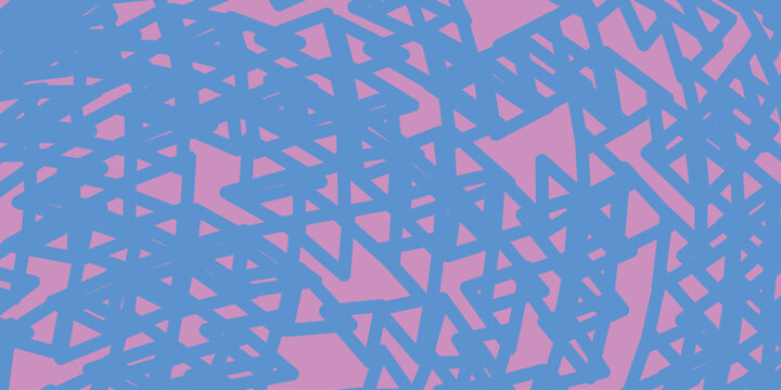 Abstract blue scribbles on pink background