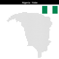 Obraz premium Map of Nigeria region Yobe in small size dots