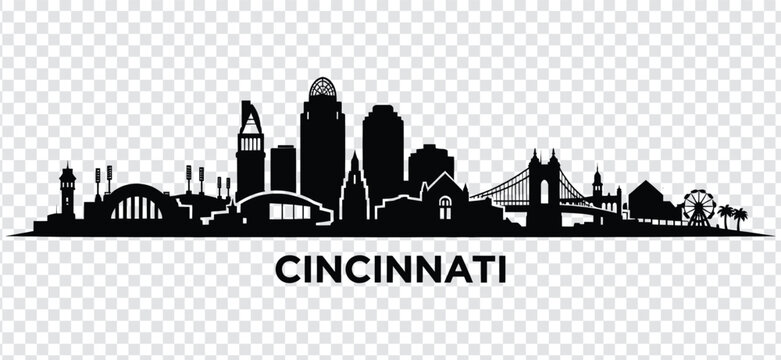 Cincinnati city skyline silhouette