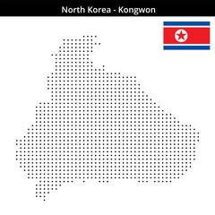 Fototapeta premium Map of North-Korea region Kongwon in small size dots