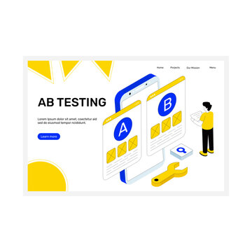 Vector design of a/b test isolated on white background 