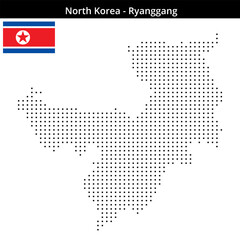 Fototapeta premium Map of North-Korea region Ryanggang in small size square dots