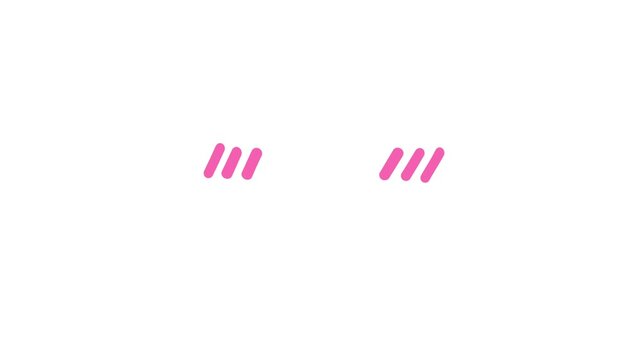 pink line animation, right and left sides, cartoon doodle cheek lines, blushing cheeks, transparent background, 4K video