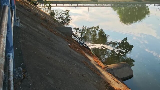 Wastewater flowing into a river