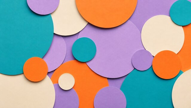 Overlapping Pastel Paper Circles in a Modern Abstract Graphic Pattern