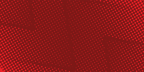 Obraz premium Abstract Red Halftone Gradient Background with Circular Dot Pattern Comic Style Vector