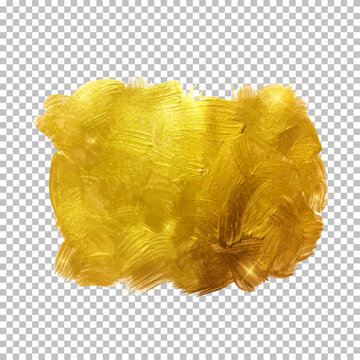 Golden paint splash with transparent background luxurious gold brushstroke texture for design