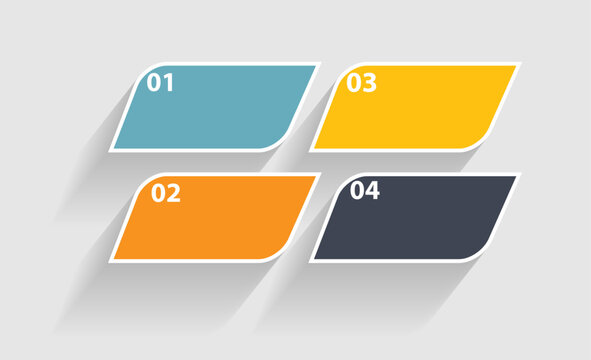 Numbered banners with shadows vector illustration for infographic design and data presentation