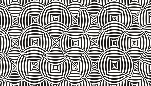 Abstract geometric optical illusion pattern with concentric circles