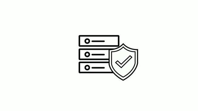 Secure Database Server Animated Icon. 4k animation 