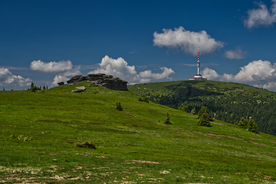 Petrovy kameny and Praded in Jeseniky mountains in Czech republic
