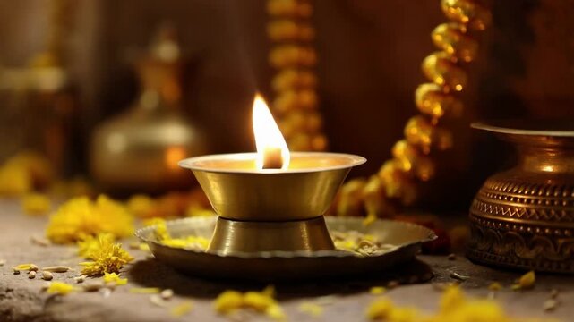 vishwakarma puja, traditional tools, factory, garland, diya, incense, puja thali, devotion, indian workplace ritual