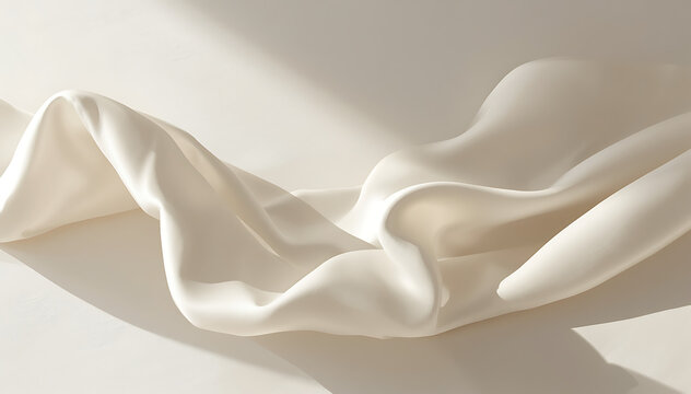 Smooth white silk fabric draping texture background