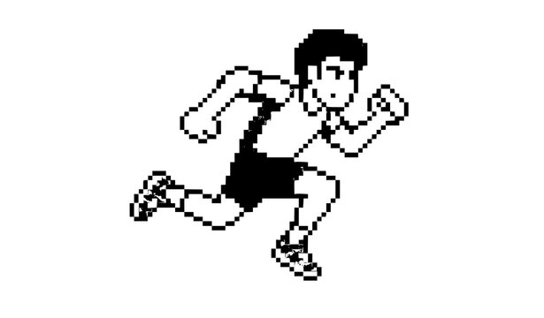 
Pixel Running Man Retro Game Character Vector Illustration
