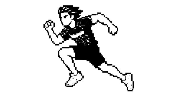 Retro Running Man Pixel Vector Sprite for Arcade Game Design