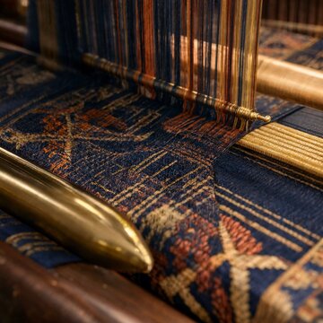 Traditional Weaving Machine in Action