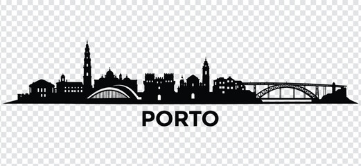 Porto city skyline silhouette, portugal © MstSabina